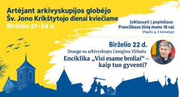 Read more about the article FRATELLI TUTTI („Visi esame broliai“) – kaip tuo gyventi? Susitikimas su arkiv. Lionginu Virbalu SJ